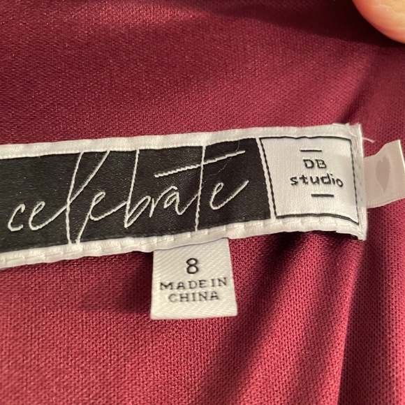 One-Shoulder Wine David’s Bridal Bridesmaid Dress - Picture 6 of 6